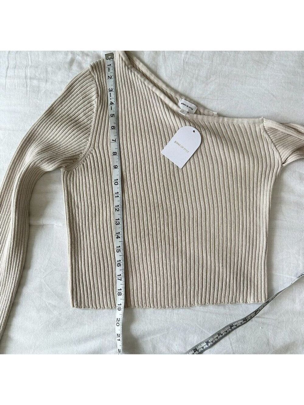 Silk Ivory Twist Sweater | Revolve Shae One Sleeve | NWT Large - Picture 13 of 15